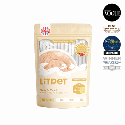 (新包裝) LitPet 150g Meaty Mix ((Skin & Coat)) Omega-3 立陪 皮毛護理營養肉醬 (15克X10獨立包裝) 貓犬適用